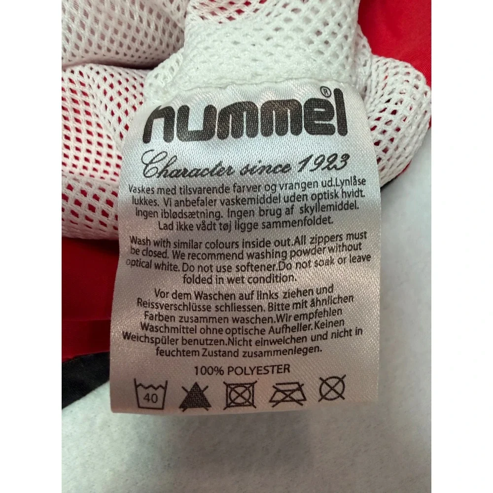 Hummel Red White Full Zip Track Jacket Youth XL 51-004 Sporty Windbreaker